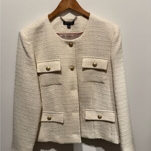 J. Crew Ivory Blazer with Brass Accents